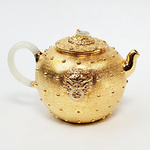 Load image into Gallery viewer, 24 K Gold Plated Pure Silver Teapot Lions 200 ml
