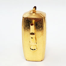 Load image into Gallery viewer, 24 K Gold Plated Pure Silver Teapot Bamboo Rock 180 ml