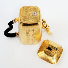 Load image into Gallery viewer, 24 K Gold Plated Pure Silver Teapot Bamboo Rock 180 ml