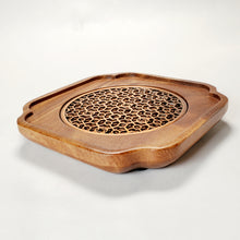 Load image into Gallery viewer, Tea Boat Tray Small Walnut Wood Teapot Holder
