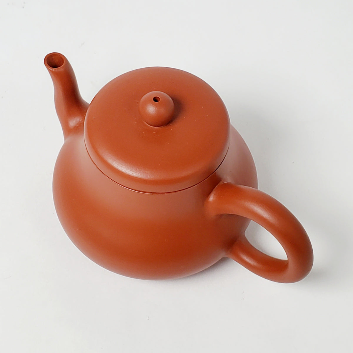 Antique Chao Zhou Red Clay Flat Lid Shui Ping Chinese Teapot (Handle Glued)