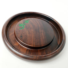 Load image into Gallery viewer, Black Sandalwood Tea Boat Tray Prunus Flower