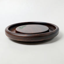 Load image into Gallery viewer, Black Sandalwood Tea Boat Tray Prunus Flower