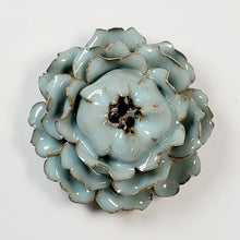 Load image into Gallery viewer, Celadon Porcelain Incense Burner - Peony Flower Blue Brown Large