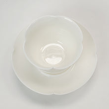 Load image into Gallery viewer, Teacup Saucer Set - White Jade Like Porcelain