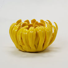 Load image into Gallery viewer, Yellow Glaze Porcelain Incense Burner - Chrysanthemum Flower