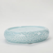 Load image into Gallery viewer, Tea Boat Tray Light Blue Auspicious Cloud Porcelain