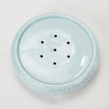Load image into Gallery viewer, Tea Boat Tray Light Blue Auspicious Cloud Porcelain