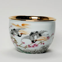 Load image into Gallery viewer, Teacup - Gold 24k Lined Cranes