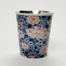 Load image into Gallery viewer, Teacup - Silver Lined Blue and Red Hundred Flowers 120 ml