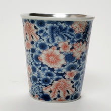 Load image into Gallery viewer, Teacup - Silver Lined Blue and Red Hundred Flowers 120 ml