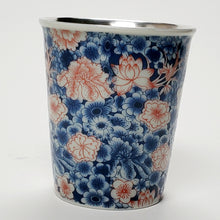 Load image into Gallery viewer, Teacup - Silver Lined Blue and Red Hundred Flowers 120 ml