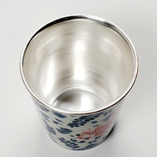 Load image into Gallery viewer, Teacup - Silver Lined Blue and Red Gold Fish 120 ml