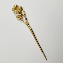 Load image into Gallery viewer, Tea Pick Scraper Tool Brass Prunus Flowers Design