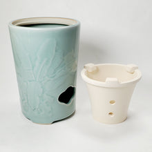 Load image into Gallery viewer, Stove - Porcelain Celadon Sky Blue Glaze Garden Theme
