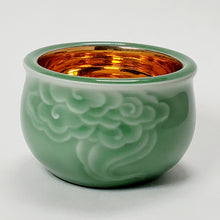 Load image into Gallery viewer, Teacup Gold 24k Lined Celadon Auspicious Cloud 120 ml