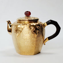 Load image into Gallery viewer, 24 K Gold Plated Pure Silver Teapot Hexagon 180 ml