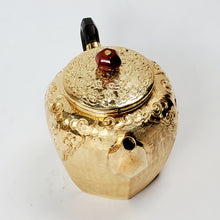 Load image into Gallery viewer, 24 K Gold Plated Pure Silver Teapot Hexagon 180 ml