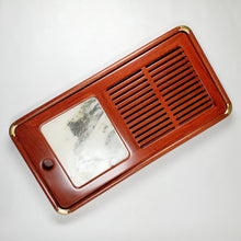 Load image into Gallery viewer, Tea Boat Tray Rectangular Marble Huang Hua Li Hardwood