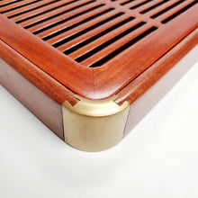 Load image into Gallery viewer, Tea Boat Tray Rectangular Marble Huang Hua Li Hardwood