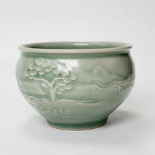 Load image into Gallery viewer, Teacup Porcelain- Long Quan Kiln Celadon Mountain Theme 130 ml