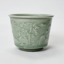 Load image into Gallery viewer, Teacup Porcelain- Long Quan Kiln Celadon Mountain Forest 120 ml