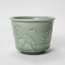 Load image into Gallery viewer, Teacup Porcelain- Long Quan Kiln Celadon Mountain Forest 120 ml