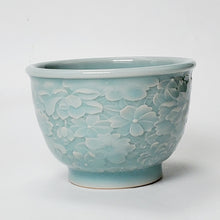Load image into Gallery viewer, Teacup Porcelain- Long Quan Kiln Celadon Hundred Flowers 100 ml