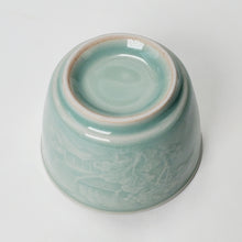 Load image into Gallery viewer, Teacup Porcelain- Long Quan Kiln Celadon Mountain Theme 65 ml