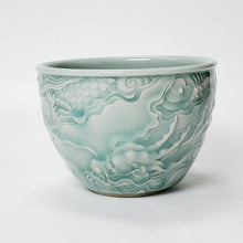 Load image into Gallery viewer, Teacup Porcelain - Celadon Dragon Hand Carved 150 ml