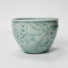 Load image into Gallery viewer, Teacup Porcelain - Celadon Dragon Hand Carved 150 ml