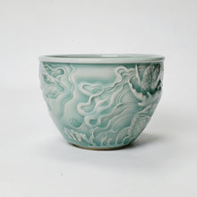 Load image into Gallery viewer, Teacup Porcelain - Celadon Dragon Hand Carved 150 ml