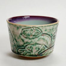 Load image into Gallery viewer, Teacup Porcelain - Jun Yao Kiln Lotus Hand Carved 150 ml