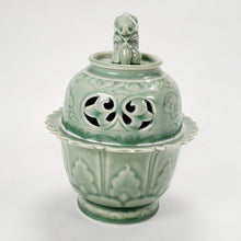 Load image into Gallery viewer, Green Celadon Porcelain Foo Dog Incense Burner