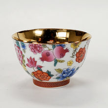 Load image into Gallery viewer, Gold 24k Lined Hundred Flowers Style Teacup 95 ml