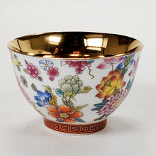 Load image into Gallery viewer, Gold 24k Lined Hundred Flowers Style Teacup 95 ml