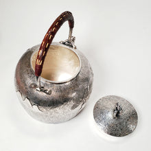 Load image into Gallery viewer, Pure Silver Tea-Water Kettle - Village Theme 1000 ml
