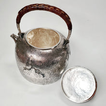 Load image into Gallery viewer, Pure Silver Tea-Water Kettle - Village Theme 1000 ml