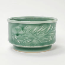 Load image into Gallery viewer, Teacup Porcelain - Green Celadon Dragon Hand Carved 100 ml