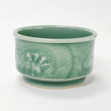 Load image into Gallery viewer, Teacup Porcelain - Green Celadon Dragon Hand Carved 100 ml
