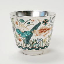 Load image into Gallery viewer, Teacup Silver Lined - Lotus And Fish 60 ml