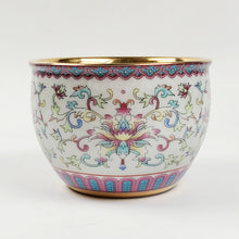 Load image into Gallery viewer, Teacup - Gold 24k Lined Enamel Chan Zhi Lotus Flower 150 ml