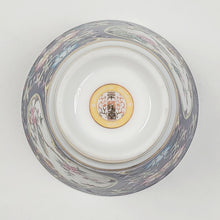Load image into Gallery viewer, Teacup - Silver Lined Blue Enamel Flowers and Birds 65 ml