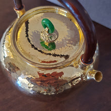 Load image into Gallery viewer, Gold Plated Pure Silver Tea Water Kettle - Jade Cloud 700 ml