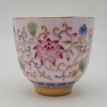 Load image into Gallery viewer, Silver Lined Pink Lotus Teacup
