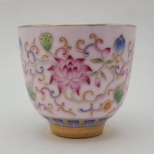 Silver Lined Pink Lotus Teacup