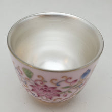 Load image into Gallery viewer, Silver Lined Pink Lotus Teacup

