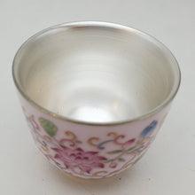 Load image into Gallery viewer, Silver Lined Pink Lotus Teacup