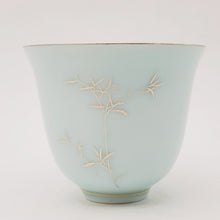 Load image into Gallery viewer, Teacup - Silver Lined Light Green Celadon Bamboo
