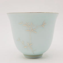 Load image into Gallery viewer, Teacup - Silver Lined Light Green Celadon Bamboo